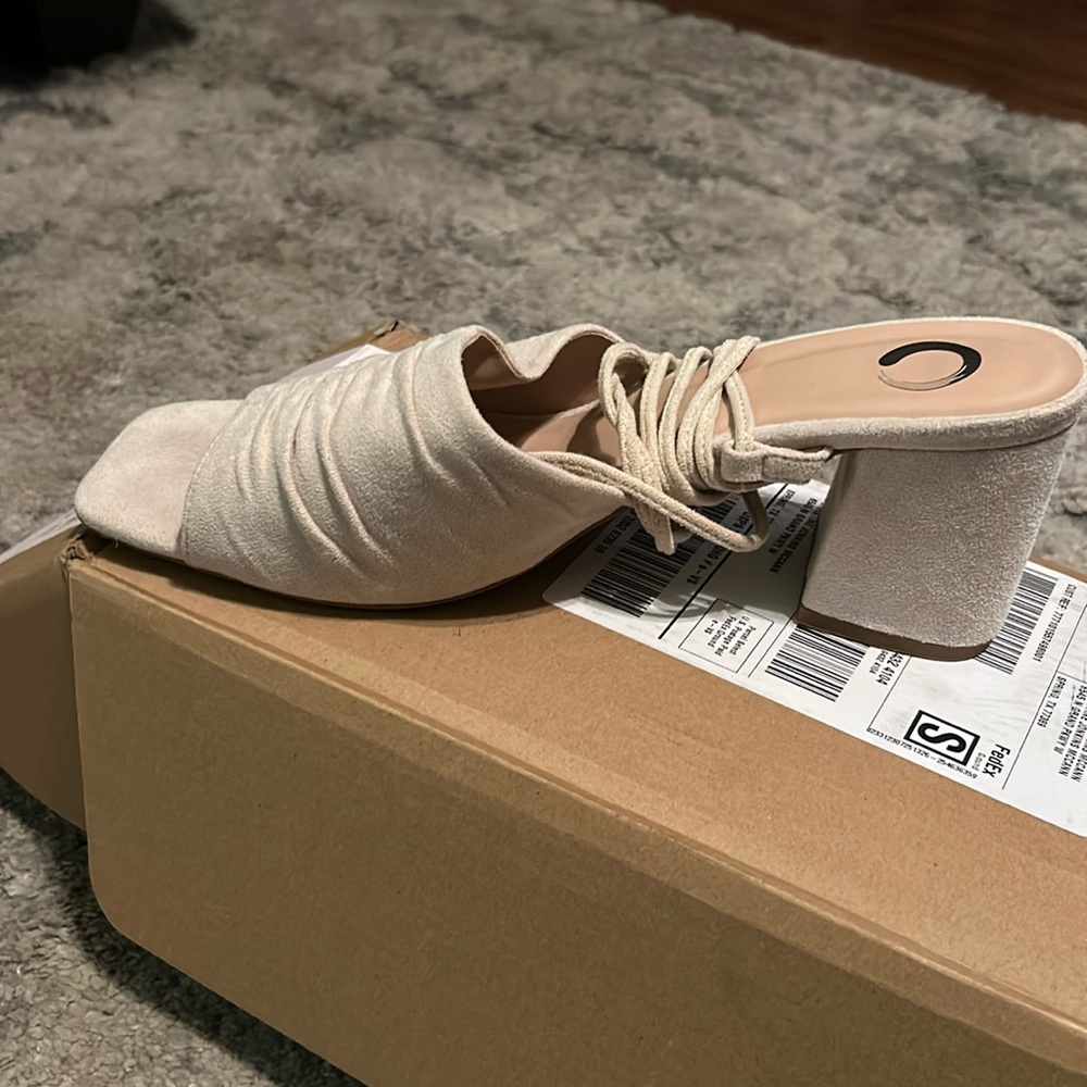Journee Collection Size 11 Wrap Around Heel-Ivory